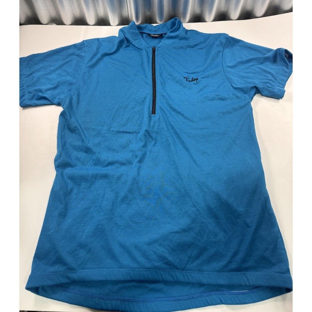 Vintage Scott Tinley Bicycle Jersey Light Blue 1980s 90s Made in USA Est. Size S